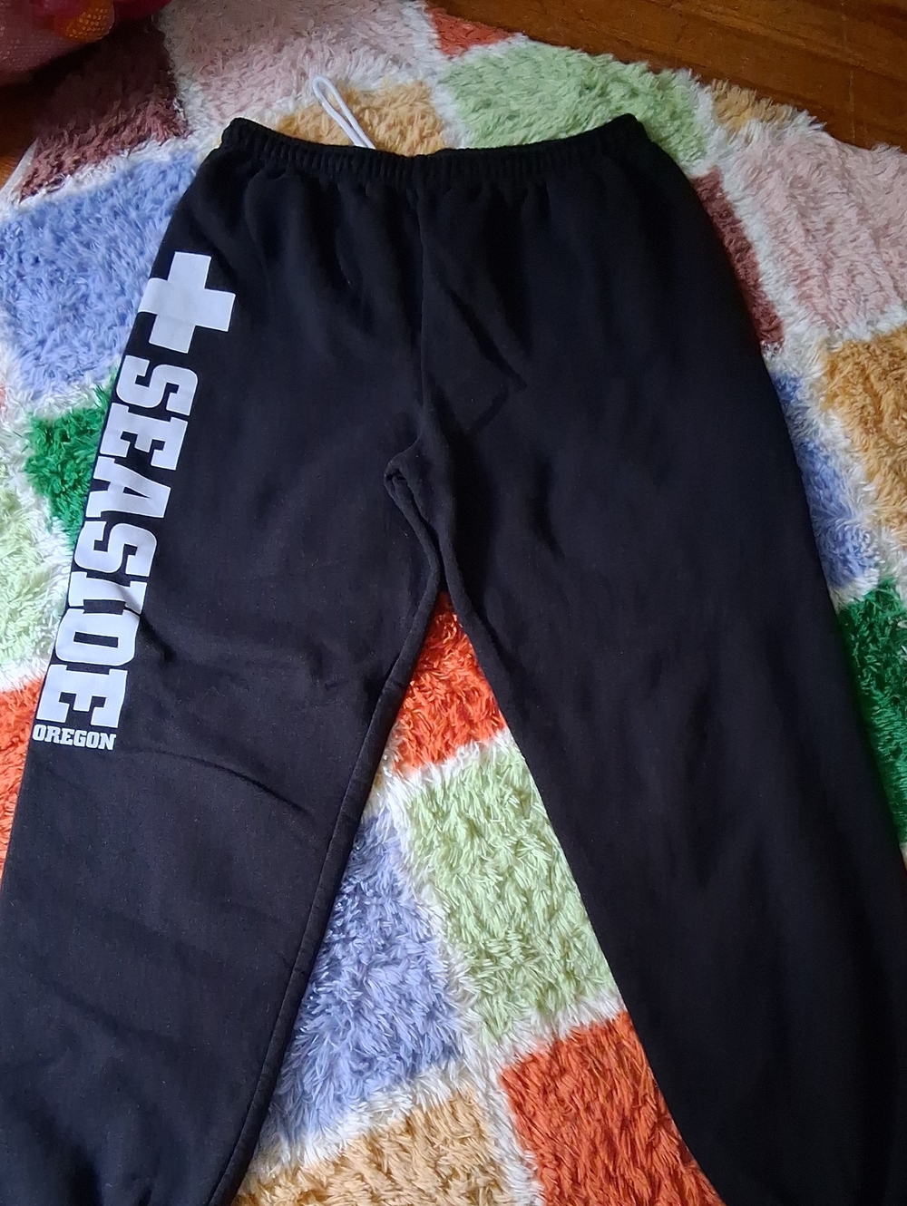 Seaside Oregon Black Sweatpants Mens XL